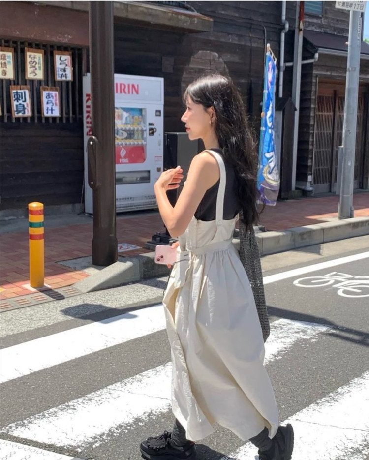 포에토 코튼 오버롤 원피스 이미지