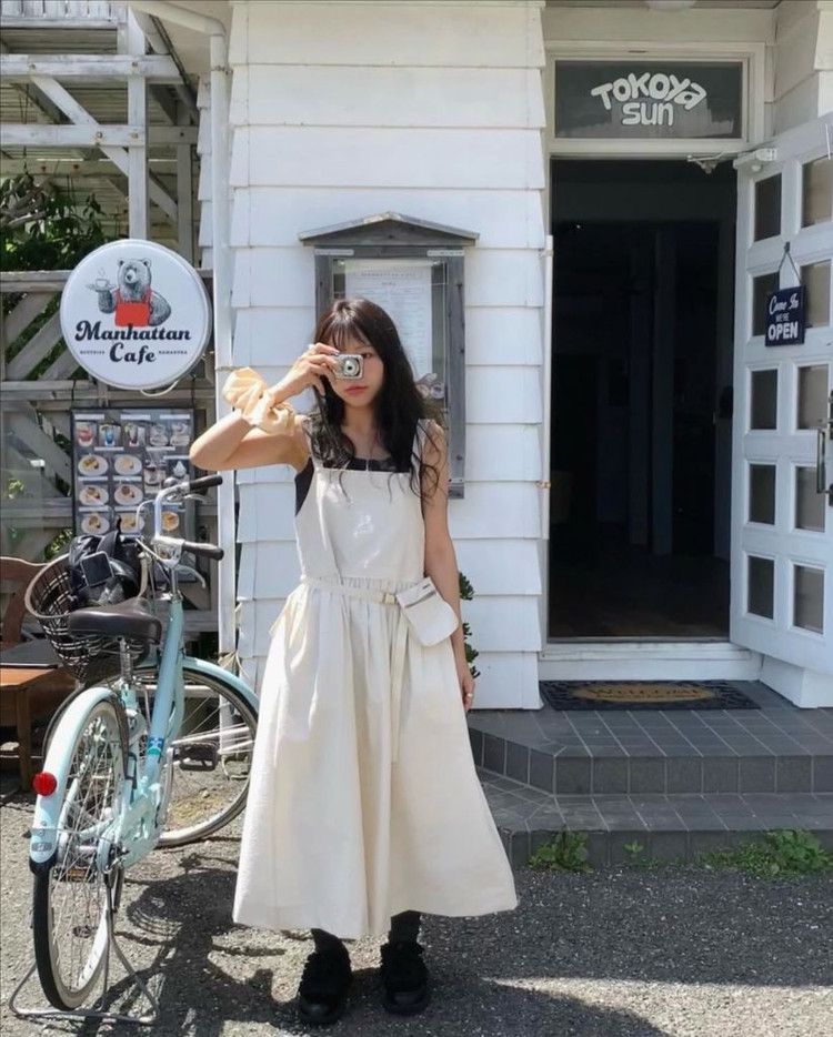 포에토 코튼 오버롤 원피스 이미지