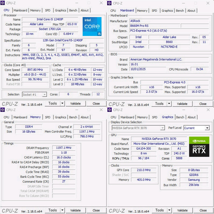 고사양 게이밍 컴퓨터본체(인텔 i5 12400F/RTX3070상급/16G램/m.2 512G)--5
