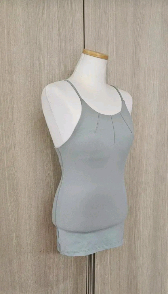 안다르 슬림핏 롱기장 요가 나시 (S) 44 세이지 그린 이미지