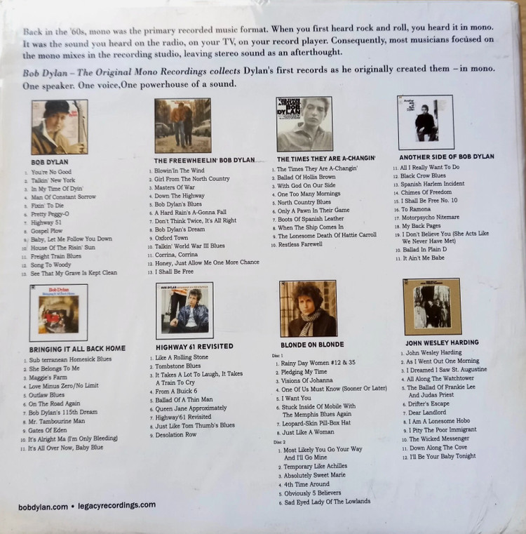 미개봉 Bob Dylan - The Original Mono Recordings 고음질 [180g 9LP]한정반--1