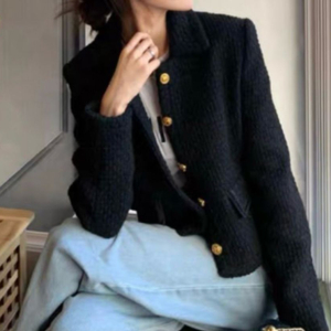 (가격인하/무료배송) 블랙 울 트위드 자켓