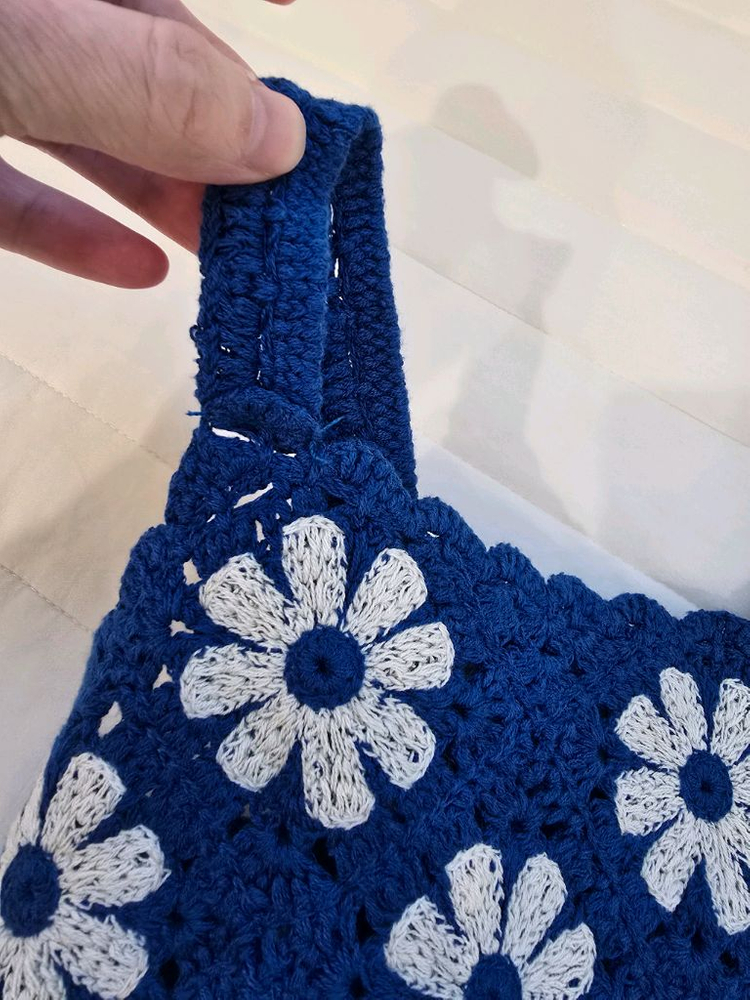 반택포) 자라 크로쉐 블루 원피스 6y--1