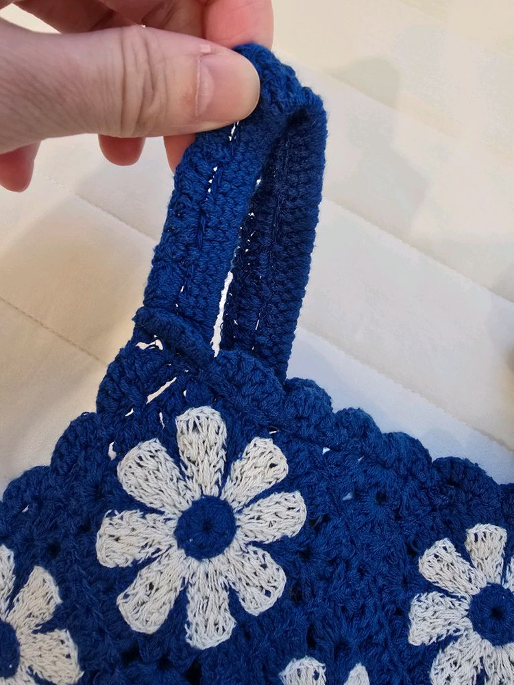 반택포) 자라 크로쉐 블루 원피스 6y--3