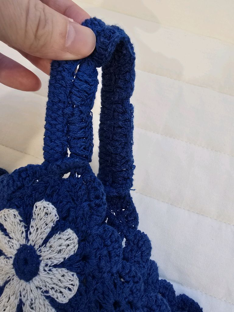 반택포) 자라 크로쉐 블루 원피스 6y--4