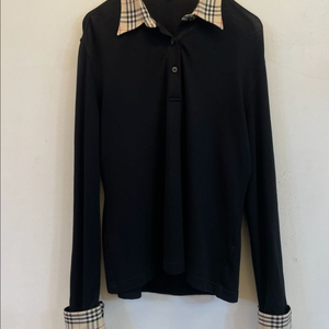 정품 버버리 체크 카라티 L 긴팔티셔츠:)