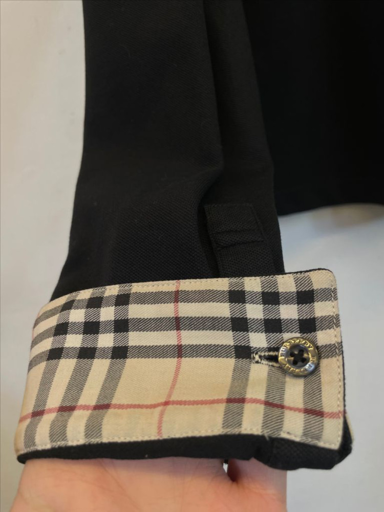 정품 버버리 체크 카라티 L 긴팔티셔츠:)--3