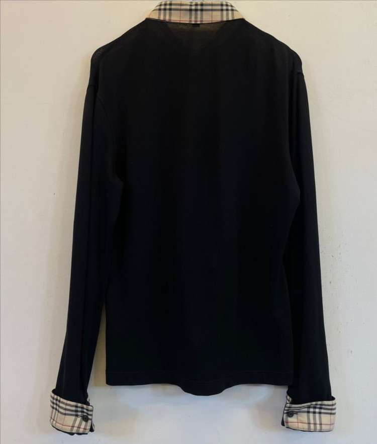정품 버버리 체크 카라티 L 긴팔티셔츠:)--6