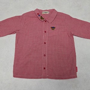 미키하우스 깅엄 체크 블라우스 90