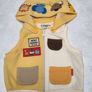 미키하우스 신상 베어 동물친구 후드 조끼 80
