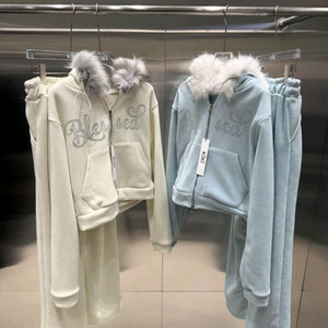 크롭 후드퍼 집업 와이드 팬츠(새상품)