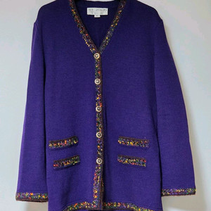 센죤 ST.JOHN 멀티 컬러 트위드 라이닝 니트 가디건 자켓 (6)