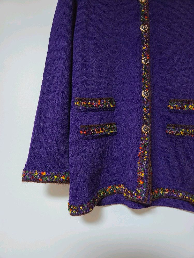 센죤 ST.JOHN 멀티 컬러 트위드 라이닝 니트 가디건 자켓 (6)--3