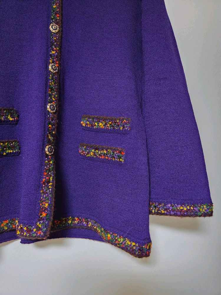 센죤 ST.JOHN 멀티 컬러 트위드 라이닝 니트 가디건 자켓 (6)--4