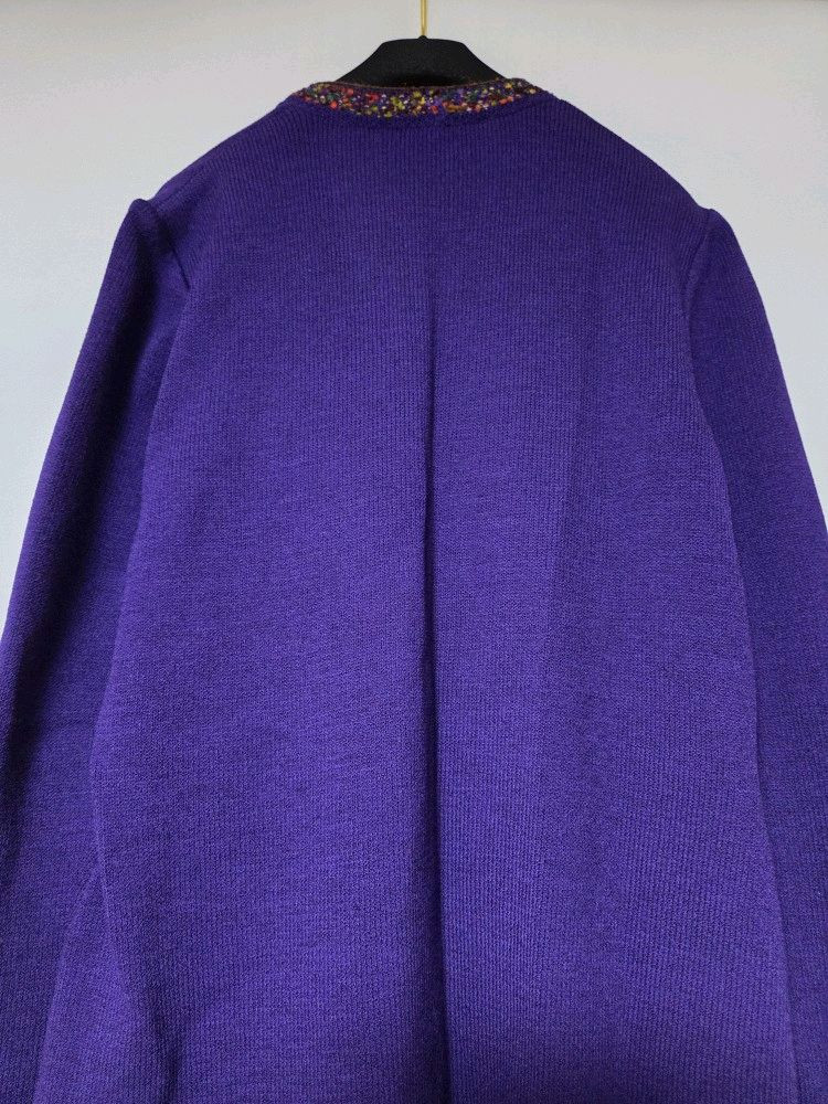 센죤 ST.JOHN 멀티 컬러 트위드 라이닝 니트 가디건 자켓 (6)--6