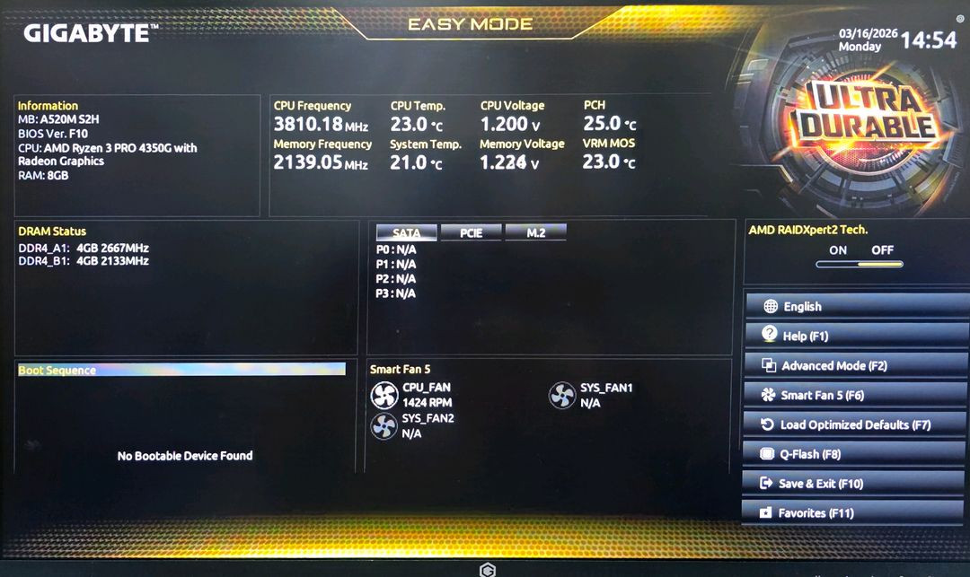 기가바이트 A520M S2H 메인보드--1