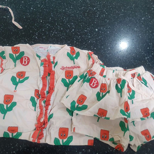 베베드피노 튤립블라우스 셋업, 아기상하복 90