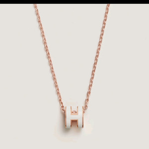 에르메스 팝아슈 로즈골드 블랑 목걸이 이미지