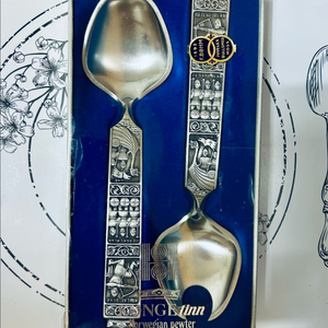 노르웨이 빈티지 Konge Tinn 샐러드 서버 세트 (박스포함) 이미지