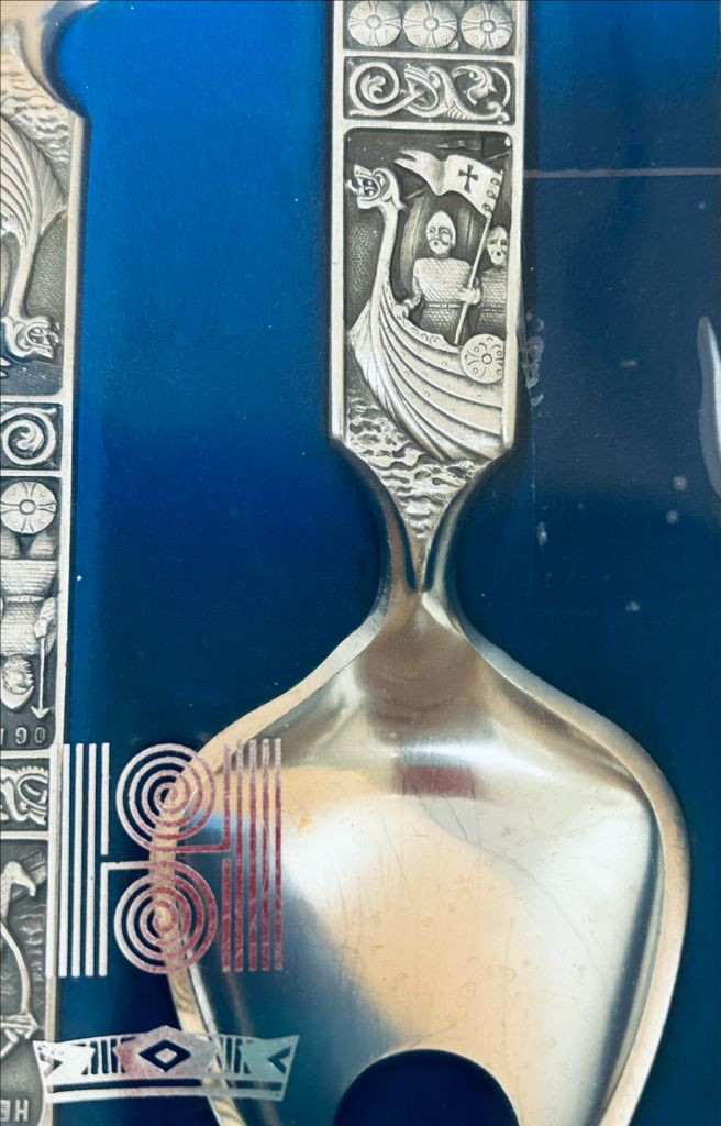 노르웨이 빈티지 Konge Tinn 샐러드 서버 세트 (박스포함) 이미지