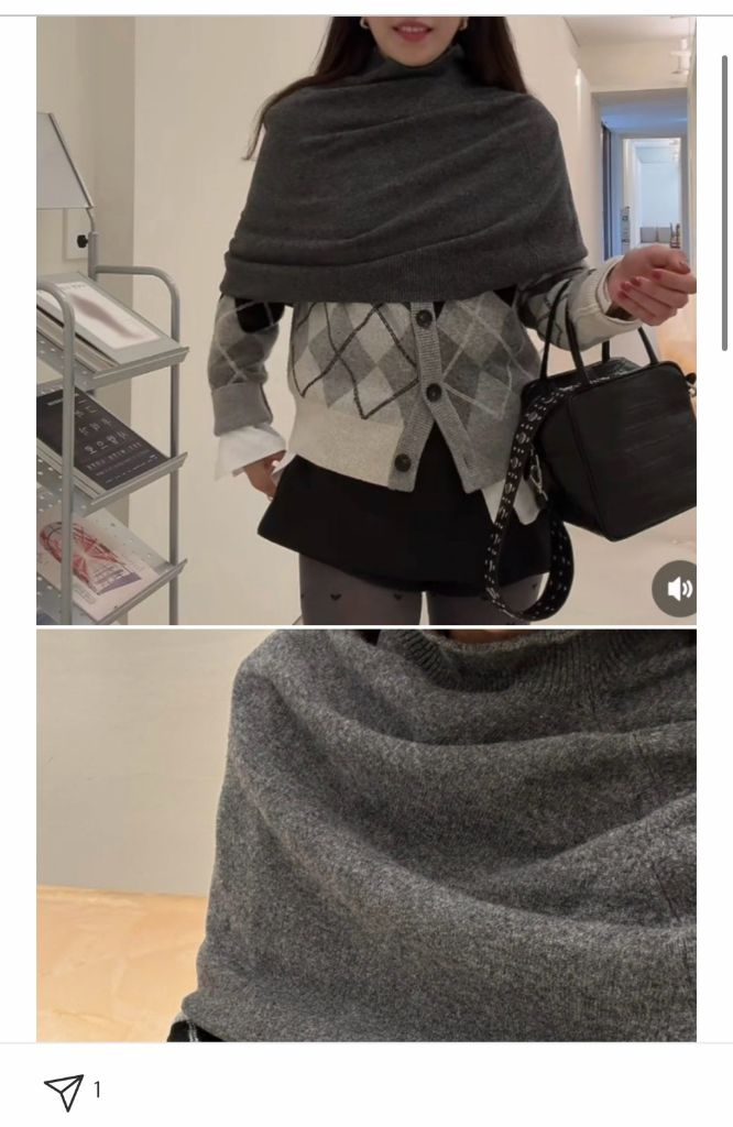 예지스 코스모폴리탄줄리아 망토 줄리앤줄리아 / 컬러는 2가지 블랙과 그레이 / 프리사이즈 / 미시착새상품 각각 6만 이미지