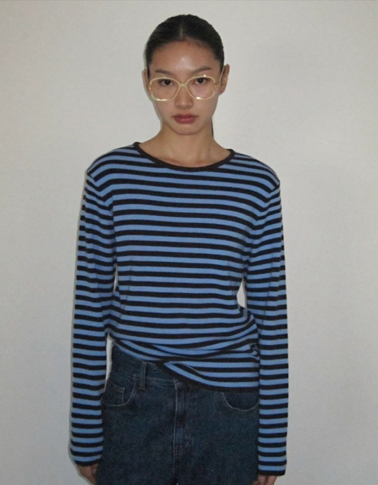 129,000-> 90,000원 PONITAIL 포니테일 스트라이프 티셔츠 이미지