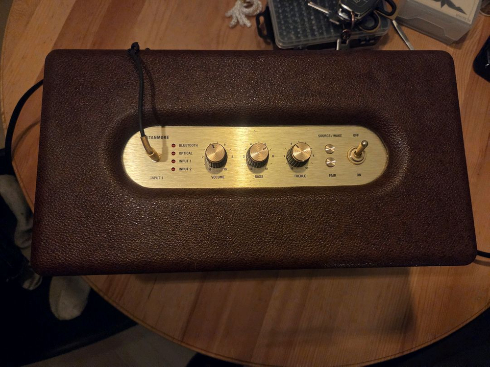 마샬 스탠모어 ( MARSHALL Stanmore ) Ver. 1 Refurbish 브라운컬러 + Aux Cable 이미지