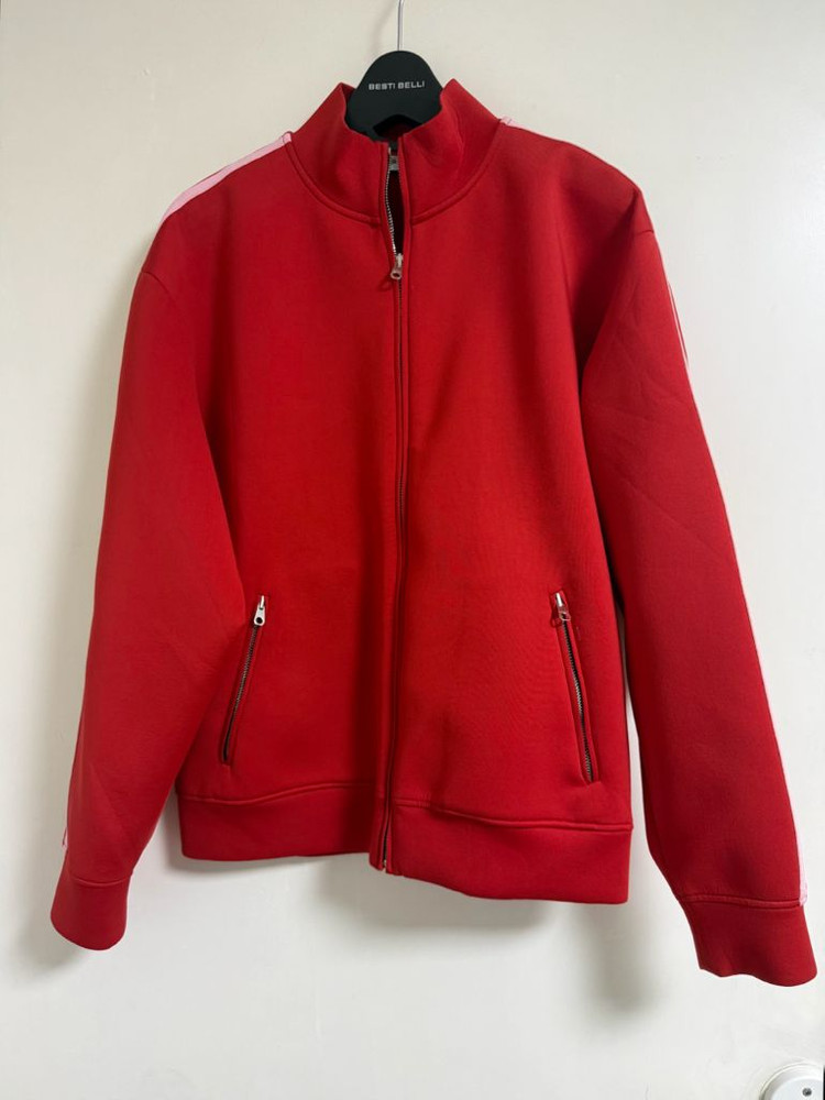 Sandro Racer Stripe Crepe Jacket In Red산드로 자켓 1--1