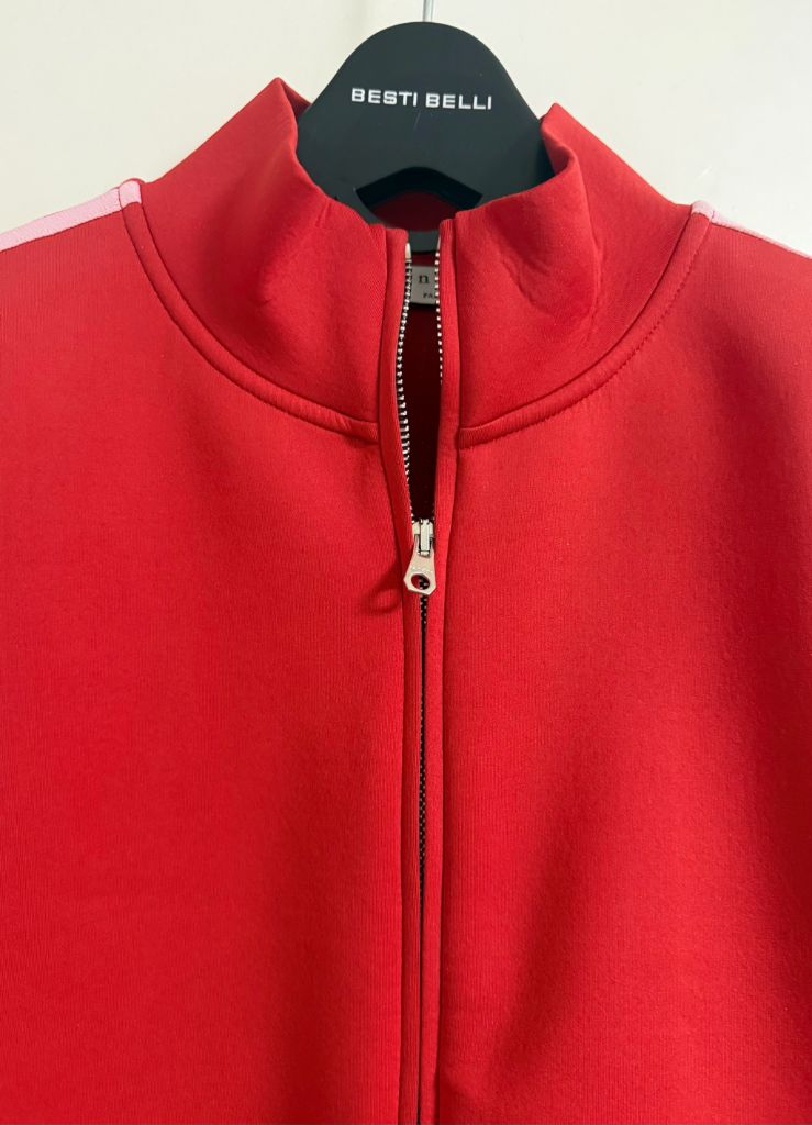 Sandro Racer Stripe Crepe Jacket In Red산드로 자켓 1--2