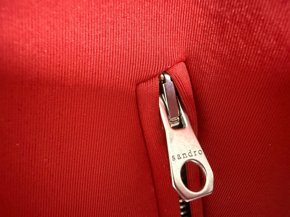 Sandro Racer Stripe Crepe Jacket In Red산드로 자켓 1--3