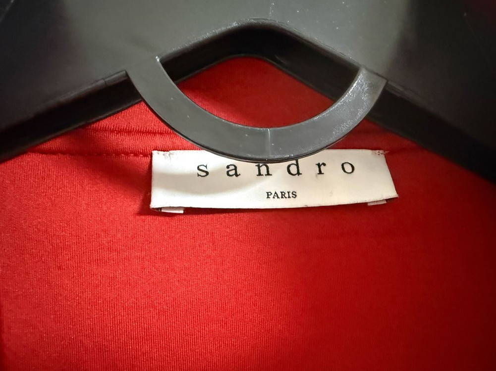 Sandro Racer Stripe Crepe Jacket In Red산드로 자켓 1--4