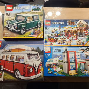 레고 미니쿠퍼 캠퍼밴 산타작업장 병원 팝니다.10242 10220 10245 4429 이미지