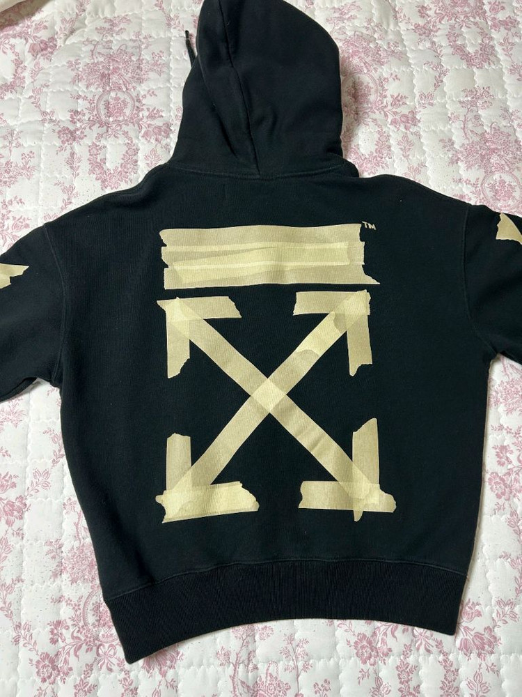 정품 오프화이트 애로우 후드티 90-S 블랙 이미지