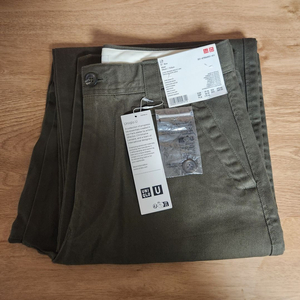 유니클로 와이드핏치노팬츠(다리길이85.5cm, 긴기장) 올리브 73사이즈