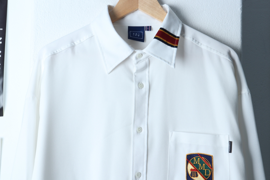 (L-3XL) 로맨틱크라운 셔츠 남방 루즈핏 포켓 이미지