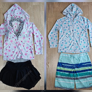 [택포] 남녀 래쉬가드 수영복 세트 & 벙거지 모자