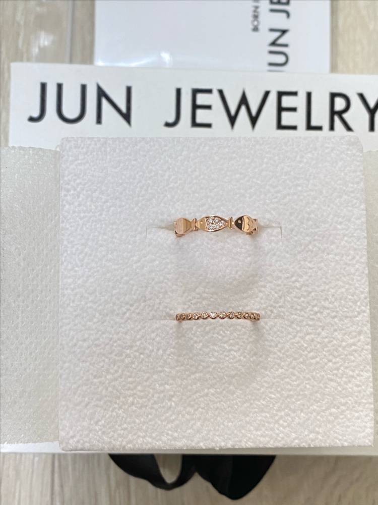 14K 반지 2개 세트(새상품)--0