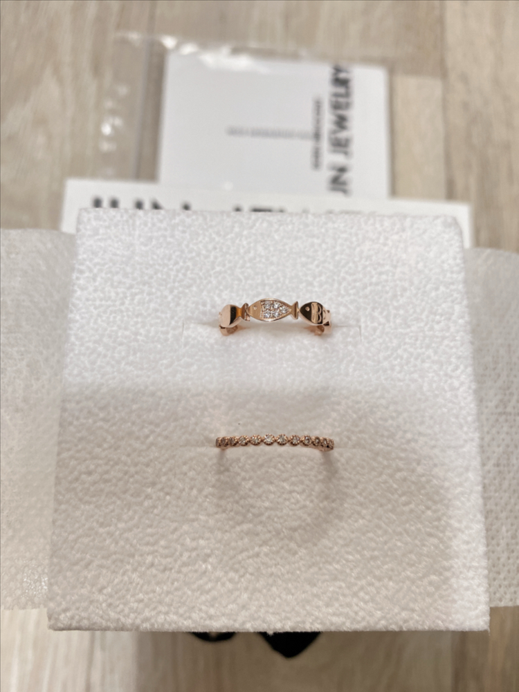 14K 반지 2개 세트(새상품)--2