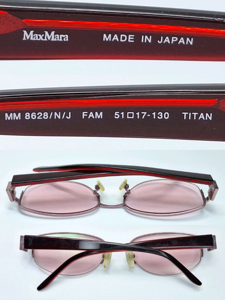 막스마라 MAX MARA mm 8628 티타늄 반무테 안경테 일본 제조 수입 패션 아이웨어 여성용 레트로 빈티지--3