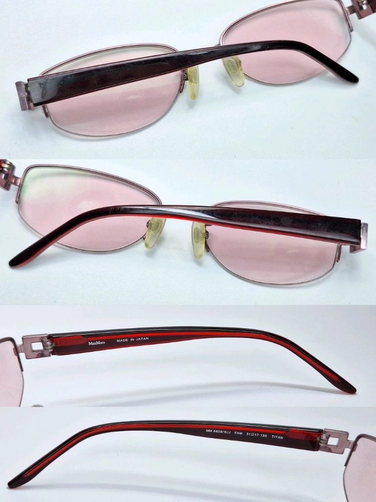 막스마라 MAX MARA mm 8628 티타늄 반무테 안경테 일본 제조 수입 패션 아이웨어 여성용 레트로 빈티지 이미지