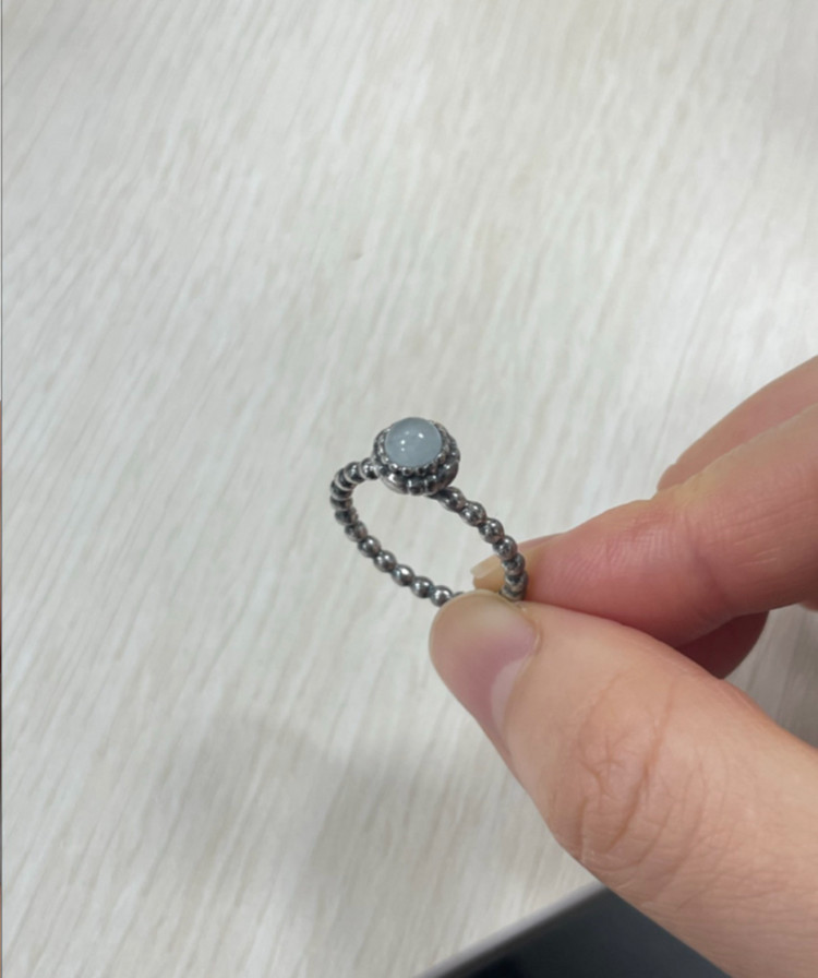 판도라 구형 탄생석 반지 3월 52호--1