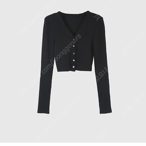 구즈 브이넥 크롭 가디건(아이보리)