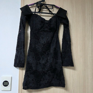 블랙 레이스 미니 원피스