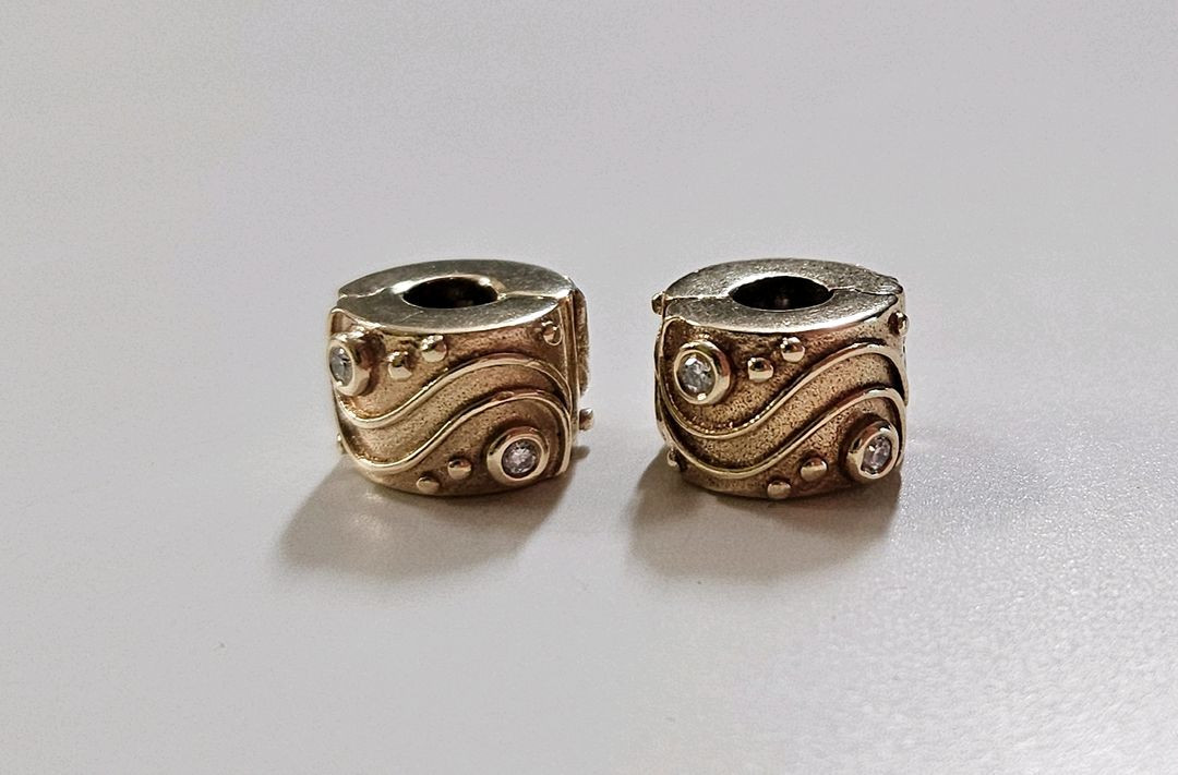 판도라14K골드 다이아 클립--1