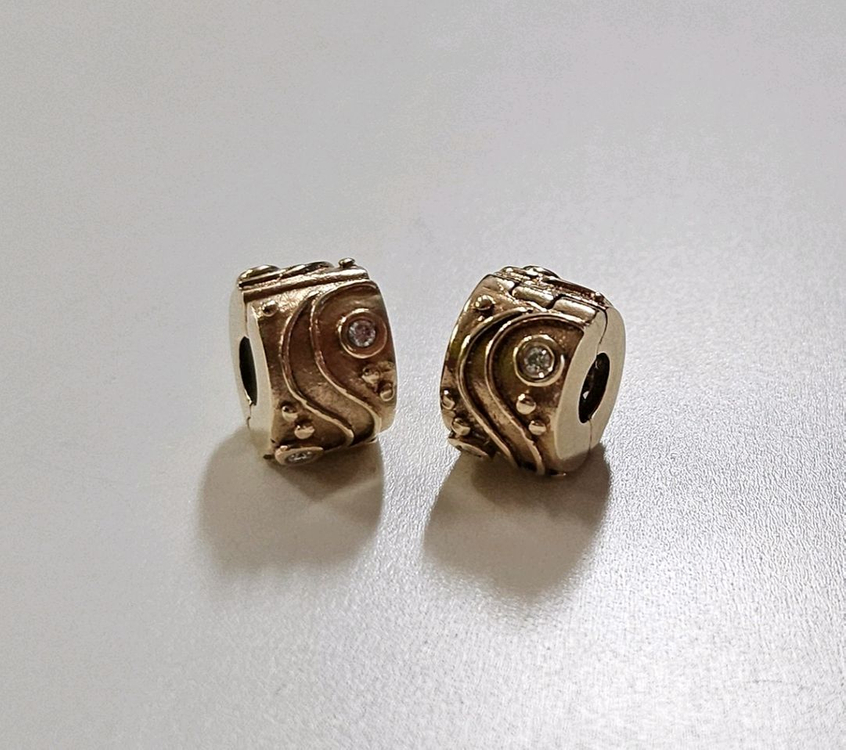 판도라14K골드 다이아 클립--2