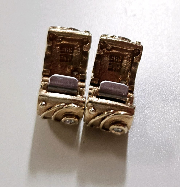 판도라14K골드 다이아 클립--8