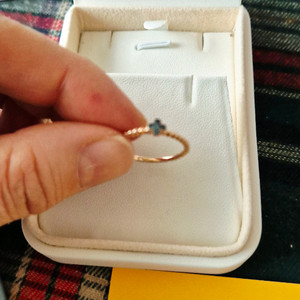 로제도르 14K 로즈골드 블루다이아몬드 반지