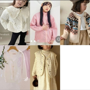 봄가을 M 110호 7호 아동 여아 퀄팅자켓 바람막이 가디건 양면조끼 / 미라이키 이미지