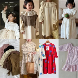 봄가을 M 110호 7호 아동 여아 티셔츠 원피스 드레스 크롭니트 이미지