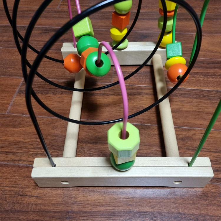 이케아 원목 구슬꿰기 미로 롤러코스터 장난감 소근육 이미지